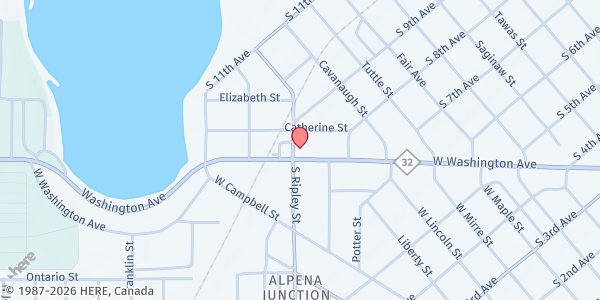 Map showing Community Foundation for Northeast MI - Alpena at 100 N Ripley St suite f, Alpena, MI