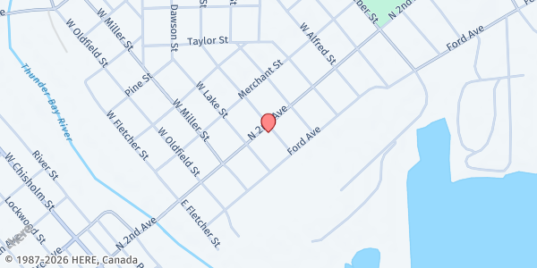 Map showing Salvation Army - Alpena at 722 N 2nd Ave, Alpena, MI