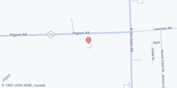 Map showing Free Methodist Church at 165 Pigeon Rd, Bad Axe, MI