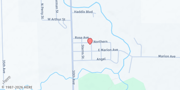 Map showing Barryton Public Library - Barryton Branch at 198 E Northern Ave, Barryton, MI