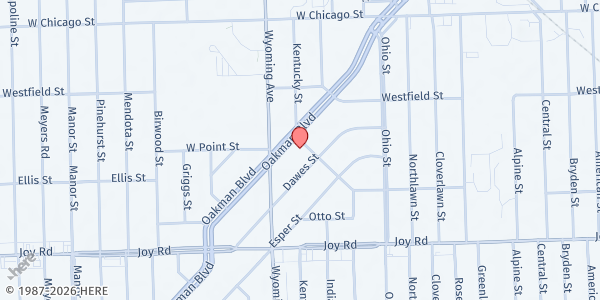 Map showing MP-Northwest Church of Christ at 5151 Oakman Boulevard, Barton - McFarland, MI