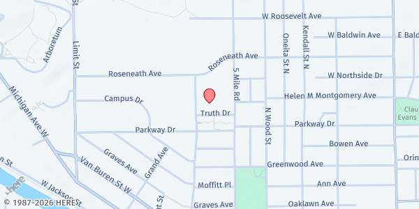 Map showing Parkway Manor Food Pantry at 380 Truth Dr, Battle Creek, MI