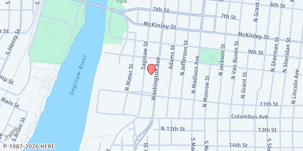 Map showing Dow Bay Area Family YMCA at 225 Washington Ave, Bay City, MI