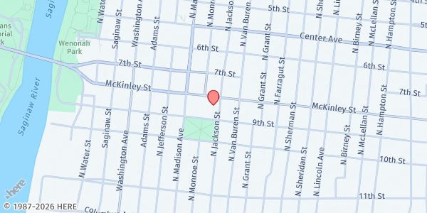 Map showing Good Samaritan Rescue Mission at 713 9th St., Bay City, MI