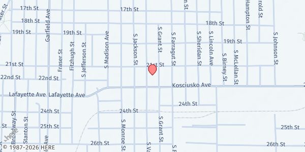 Map showing Our Lady of Czestochowa at 1503 Kosciuszko Ave, Bay City, MI