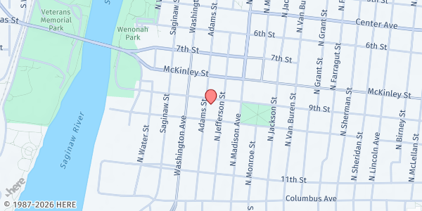 Map showing Salvation Army-Bay City at 401 10th St., Bay City, MI