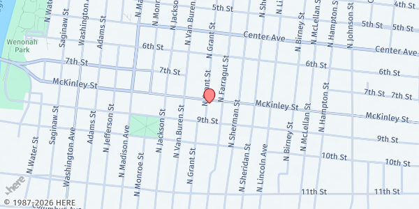 Map showing Taste of Life Ministries at 1002 Mckinley Ave, Bay City, MI