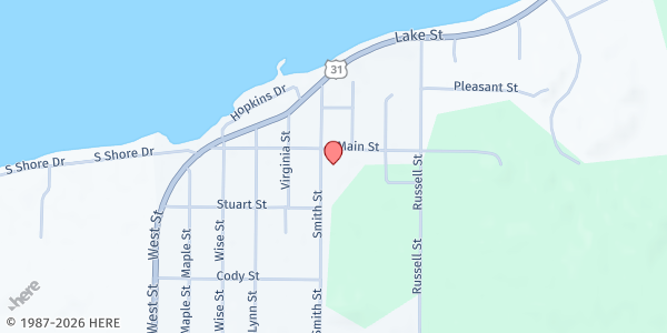 Map showing Bear Lake Community Services at 7861 Main Street, Bear Lake, MI