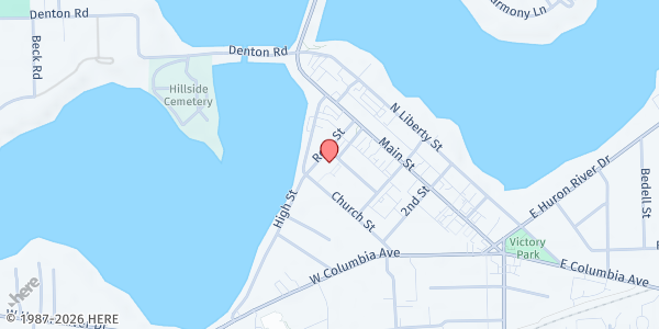 Map showing Belleville First United Methodist Food Closet at 417 Charles Street, Belleville, MI