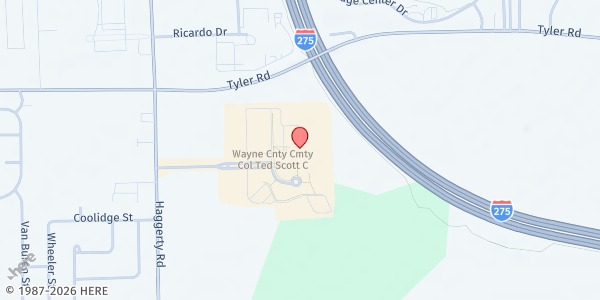 Map showing MP-Messiah Center for Hope at 9555 Haggerty Road, Belleville, MI