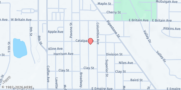 Map showing Catholic Community Center at 346 Catalpa, Benton Harbor, MI