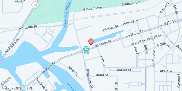 Map showing Michigan Works! Berrien, Cass, Van Buren - Mobile Pantry at 499 W. Main Street, Benton Harbor, MI
