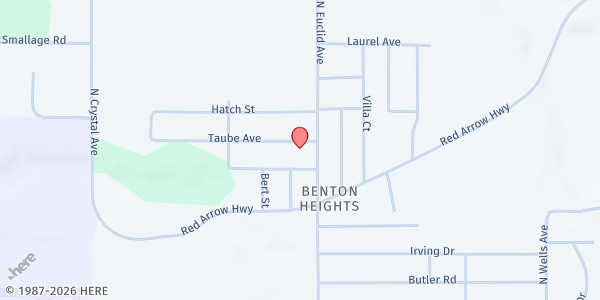 Map showing New Heights Christian Community Development Association at 990 N Euclid Ave, Benton Harbor, MI