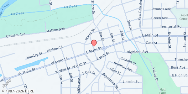 Map showing Second Baptist Church at 600 Donald Atkins Dr., Benton Harbor, MI