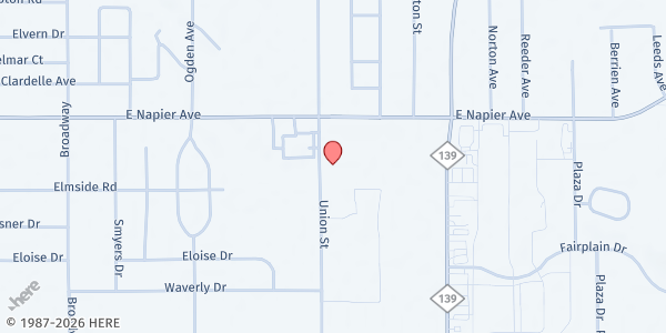 Map showing St. Augustine Episcopal Church at 1753 Union Ave., Benton Harbor, MI