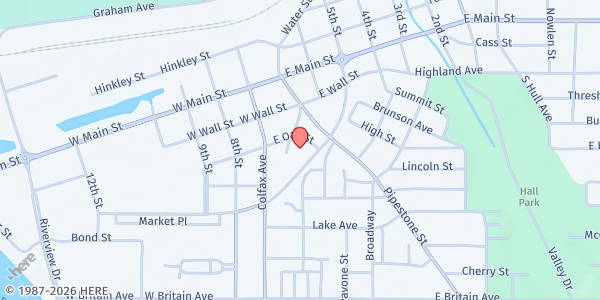 Map showing The Soup Kitchen at 233 Michigan St., Benton Harbor, MI