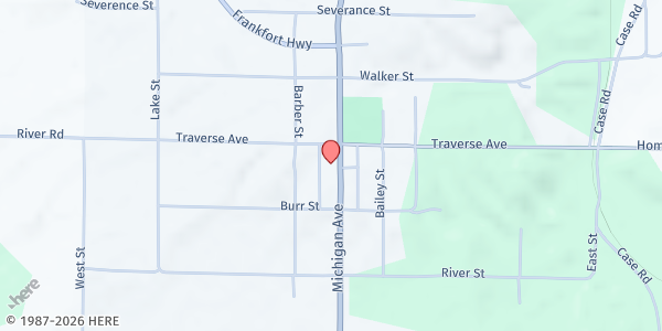 Map showing Benzie Drop In Center at 1034 Michigan Ave, Benzonia, MI