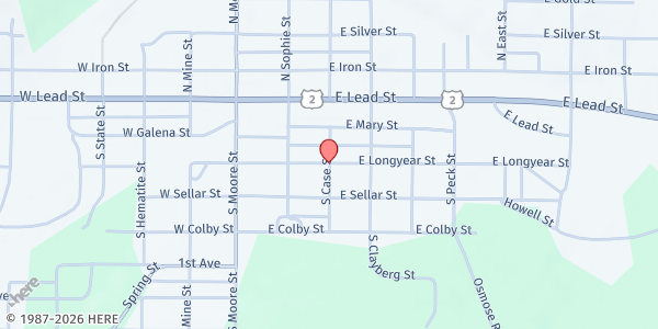Map showing St. Vincent DePaul (Bessemer) at 103 S. Case St., Bessemer, MI