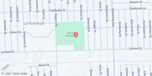Map showing Adams Butzel Family Center at 10500 Lyndon Street, Bethune Community, MI