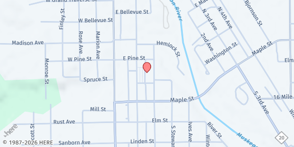 Map showing The Salvation Army Big Rapids Corps at 325 Linden St, Big Rapids, MI