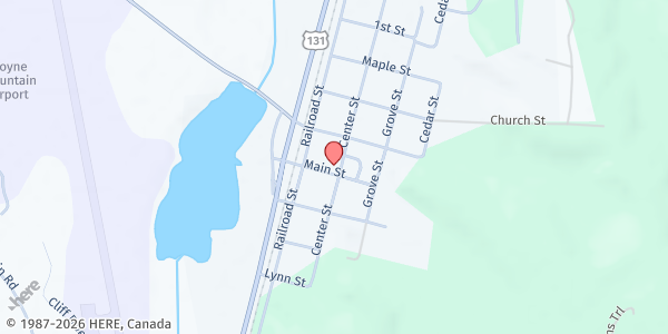 Map showing Boyne Valley Food Pantry at 3031 Main Street, Boyne Falls, MI