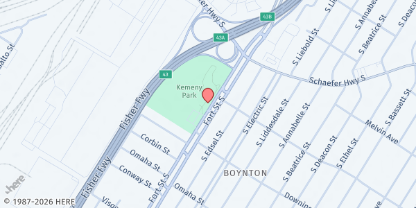 Map showing Kemeny Recreation Center at 2260 South Fort Street, Boynton, MI