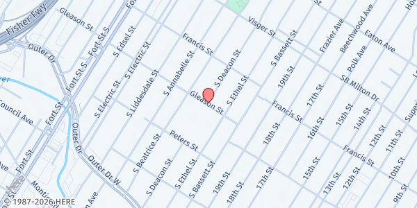 Map showing New Mt. Hermon Food Ministry at 3225 South Deacon Street, Boynton, MI