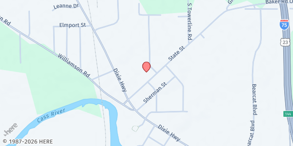 Map showing Bridgeport Community Church at 3821 State St, Bridgeport, MI