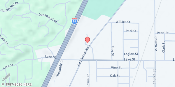 Map showing Harbor Country Mission at 9600 Red Arrow Hwy, Bridgman, MI