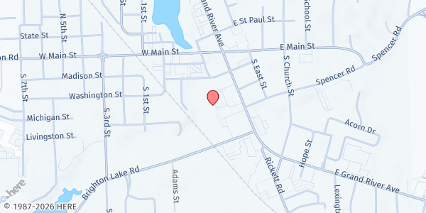 Map showing Bountiful Harvest at 290 East Grand River Avenue, Brighton, MI