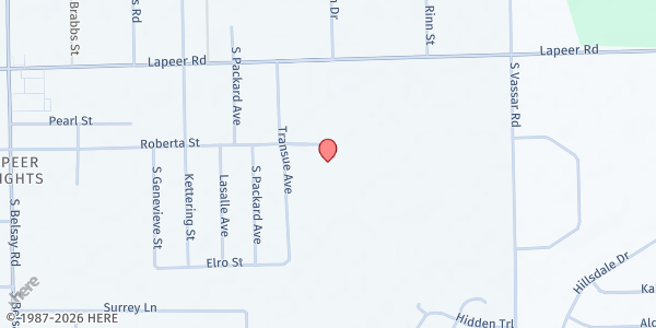 Map showing Blessed Sacrament Church at 6340 Roberta St., Burton, MI