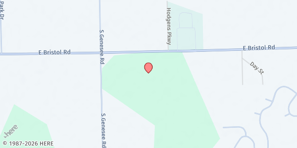 Map showing Harmony Baptist Church at 5106 E. Bristol Rd., Burton, MI