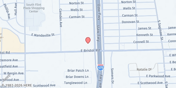 Map showing Holy Redeemer Catholic Church at 1227 E. Bristol Rd., Burton, MI