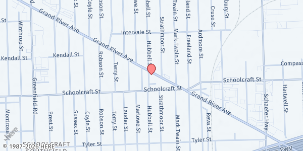 Map showing Caring Community Center at 14531 Grand River Avenue, Cadillac Community, MI