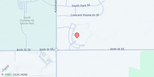 Map showing Cornerstone Church at 1675 84th Street SE, Caledonia, MI