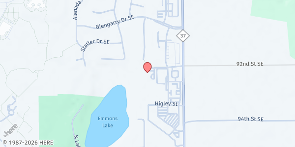 Map showing Kent District Library - Caledonia Branch at 6260 92nd St SE, Caledonia, MI