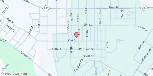 Map showing CLK Council of Churches Food Pantry at 507 Pine St, Calumet, MI