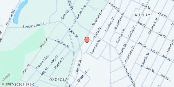 Map showing Sacred Heart Catholic Church at 56512 Rockland Street, Calumet, MI