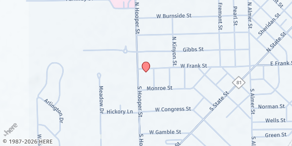 Map showing Sacred Heart Church - Caro at 910 W Frank St, Caro, MI