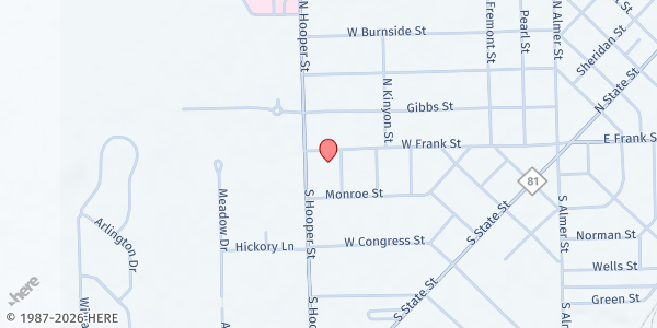 Map showing St. Christopher at 140 Atwood St., Caro, MI