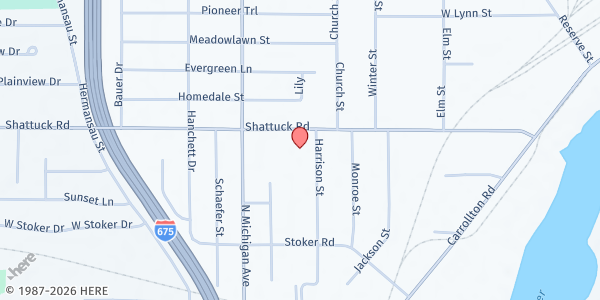 Map showing St. John Paul II Food Pantry at 3055 Harrison St., Carrollton, MI
