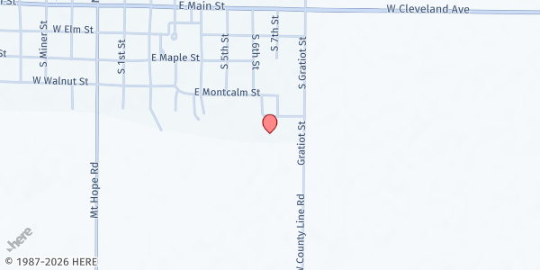 Map showing Carson City Lower Elementary School at 338 Eagle Way, Carson City, MI