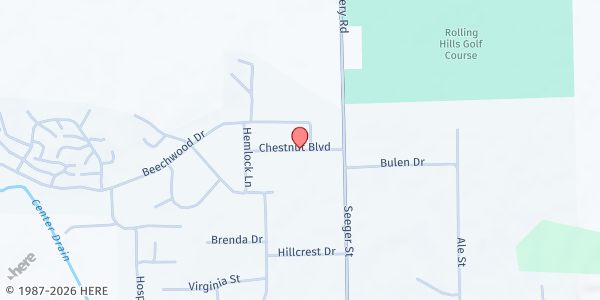 Map showing Evangelical Free Church at 6430 Chestnut Blvd, Cass City, MI