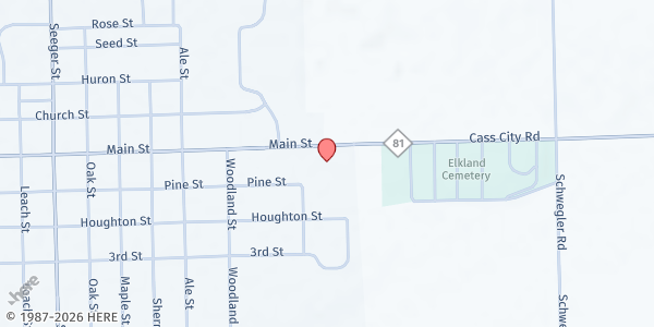 Map showing Good Shepherd Lutheran Church at 6820 Main St, Cass City, MI