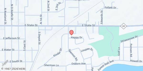 Map showing First Church of God - Cassopolis at 21083 Spencer Road, Cassopolis, MI