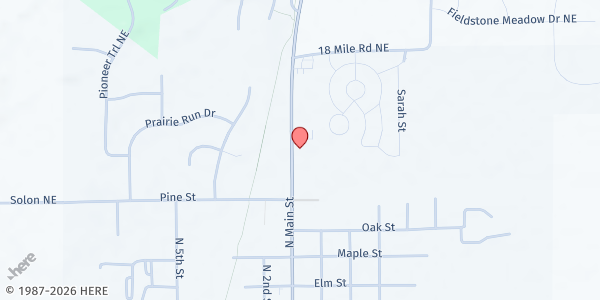 Map showing City Impact/Local Impact at 288 N Main Street, Cedar Springs, MI