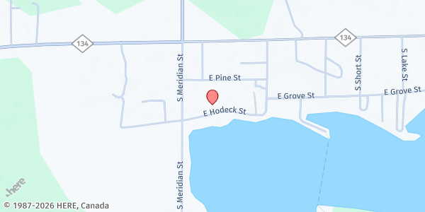 Map showing Les Cheneaux Community Library - Cedarville at 75 E. Hodeck St, Cedarville, MI