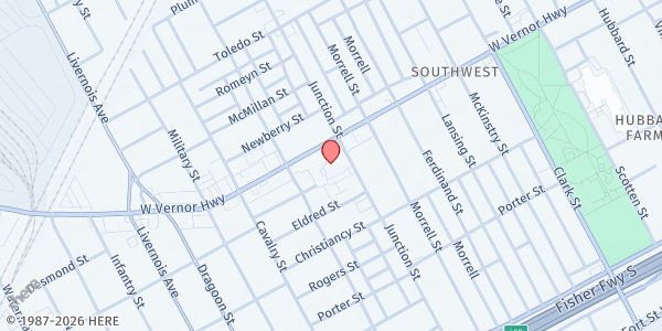 Map showing Holy Redeemer Food Pantry at 1721 Junction Avenue, Central Southwest, MI