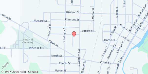 Map showing St. Thomas Lutheran Church at 332 S. Western Ave, Cheboygan, MI