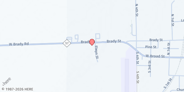 Map showing Manna From Heaven at 1629 W. Brady Rd, Chesaning, MI